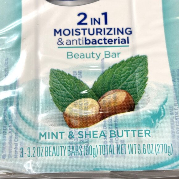 DIAL 2 in 1 moisturizing antibacterial mint shea butter - pkg of 3 bars soap NWT - Picture 4 of 7